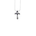 sterling silver iris cross pendant necklace with louisiana iris flower design