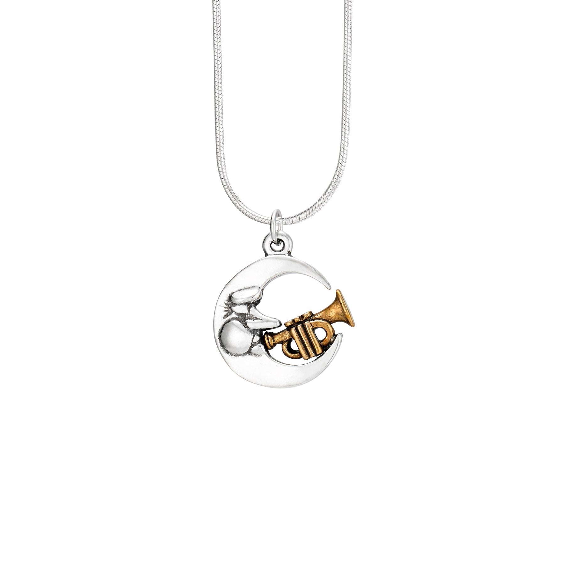 アクセサリー JOSE MOON PIN Jazz Man in the Moon Pendant | Handmade Sterling Silver New