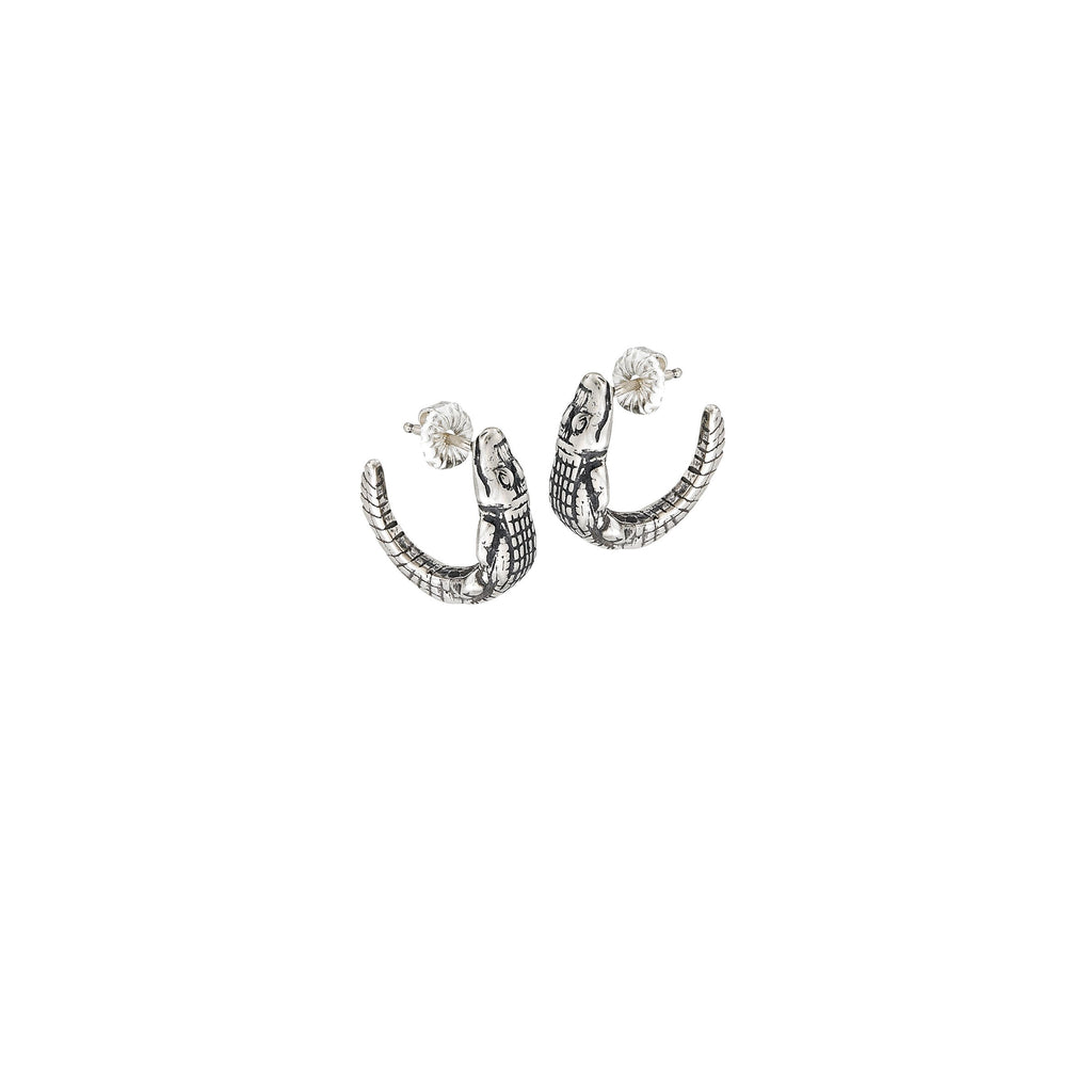 sterling silver mini alligator hoop earrings jose balli