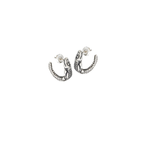 sterling silver mini alligator hoop earrings jose balli