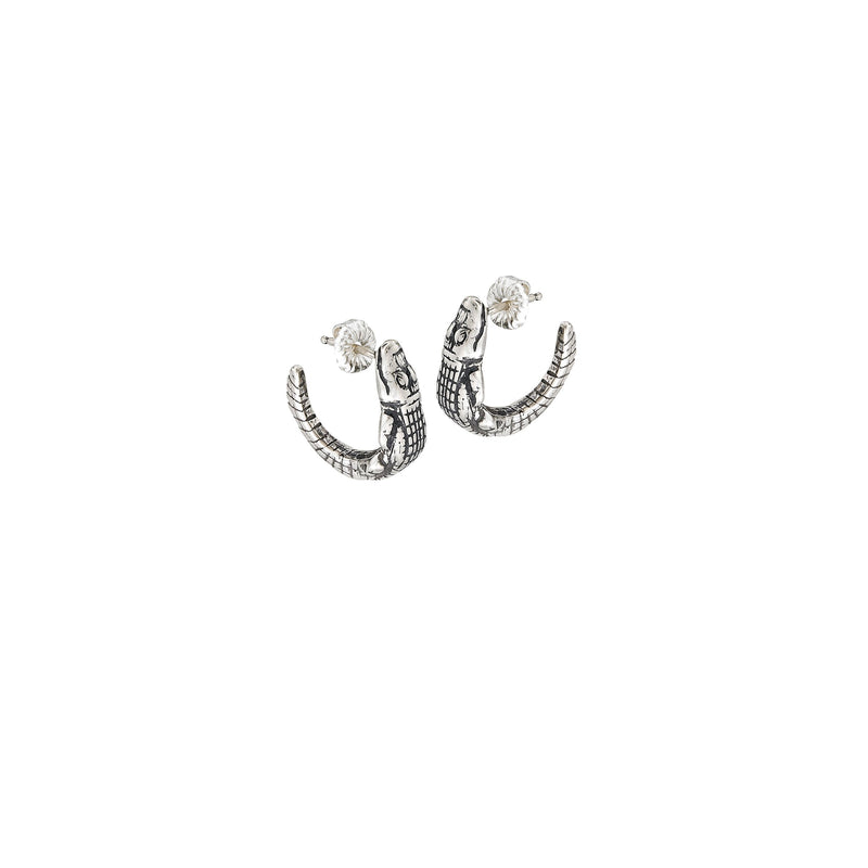 sterling silver mini alligator hoop earrings jose balli