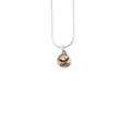 Sterling silver and bronze beignet plate pendant inspired by New Orleans beignets