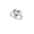 sterling silver oyster heart ring with freshwater pearl detail