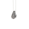 oyster pearl locket necklace in sterling silver closed showing detailed oyster shell design