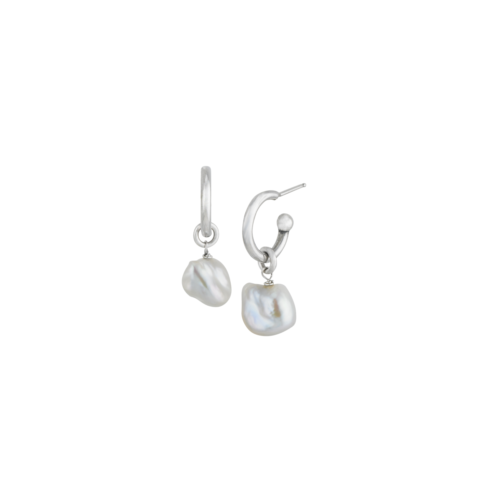 pearl hoop earrings product image on white background