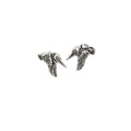 sterling silver pelican post earrings with bird in flight design, handcrafted new orleans jewelry