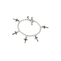 petite petals and prayers bracelet sterling silver small cross charm bracelet