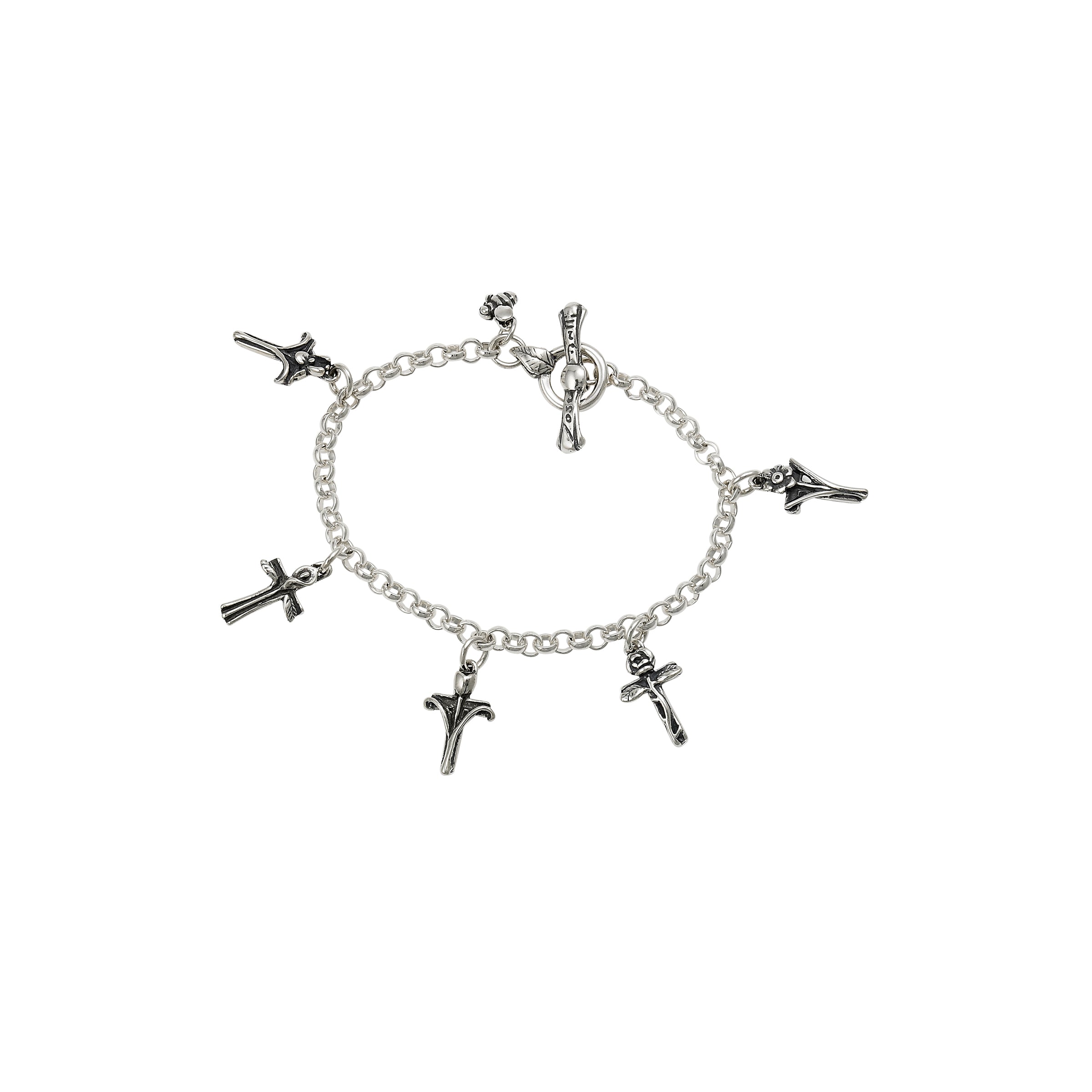 petite petals and prayers bracelet sterling silver small cross charm bracelet