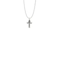 Petite dragonfly cross pendant in sterling silver on chain
