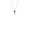 petite rose cross pendant sterling silver small dainty cross necklace