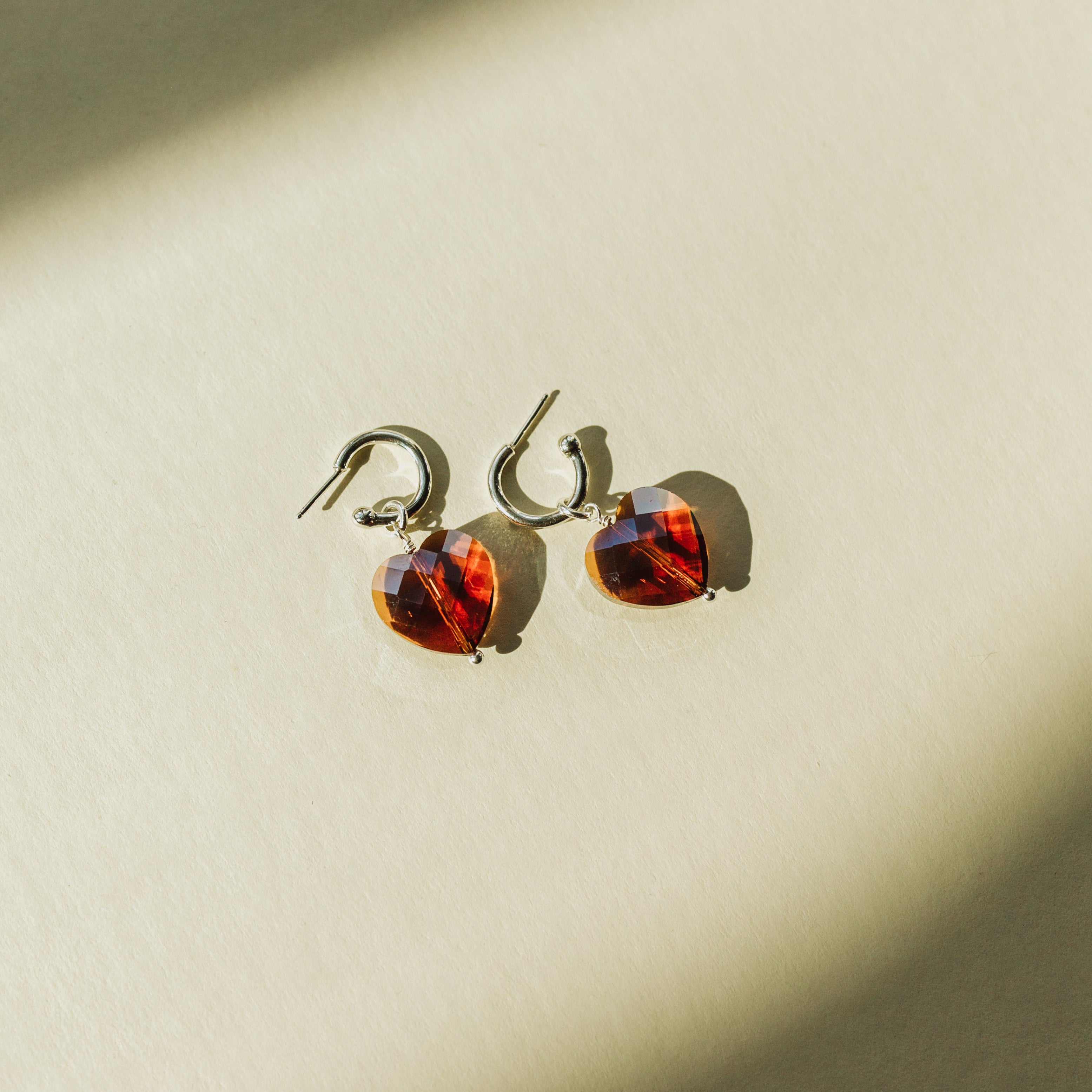 "Sweet Tea" Heart Hoop Earrings