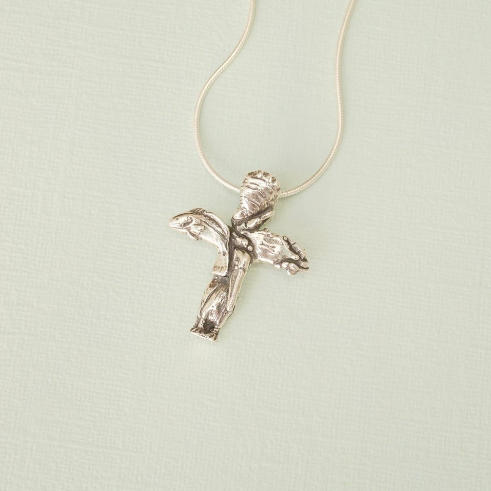 Sterling silver Gulf Coast cross necklace inspired by Louisiana coastal culture