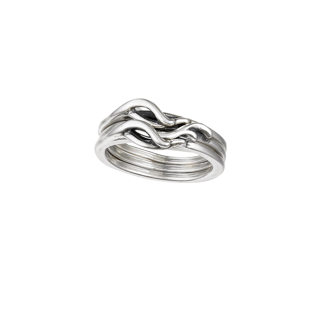 sterling silver spanish moss ring with layered organic design