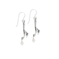 Sterling silver calla lily pearl dangle earrings with freshwater pearls