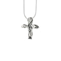 Sterling silver Gulf Coast cross pendant featuring oyster crab pelican and redfish design